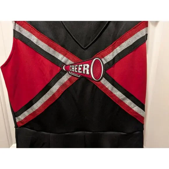 Spirit Halloween Adult Cheerleader Costume Size XL Black Red - Picture 3 of 10